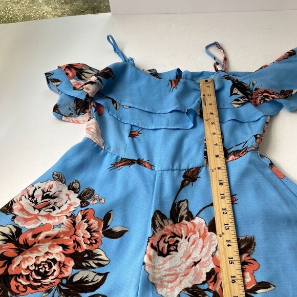 Charlotte Russe Floral Print Off-Shoulder Romper - Size S Womens‎ summer Used - Picture 5 of 9